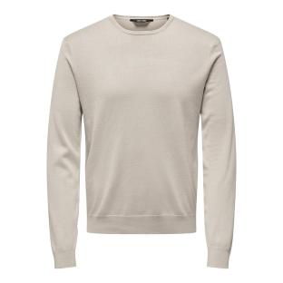 Pull Beige Homme Only & Sons Life Crew Knit vue 0