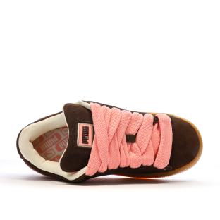 Baskets Marron/Rose Femme Puma Suede XL vue 4