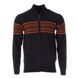 Pull Zippé Marine/Orange Homme RMS26 60936 pas cher