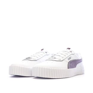 Baskets Blanches/Violettes Femme Puma Carina 2.0 vue 6