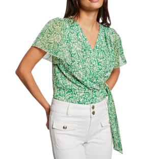 Blouse Vert/Blanche Femme Morgan DRICHIE pas cher