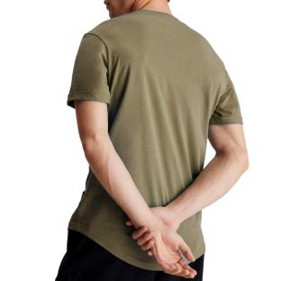 T-shirt Kaki Homme Calvin Klein Jeans Badge Turn Up vue 2