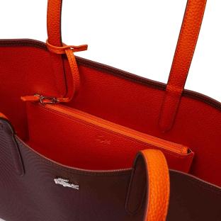 Sac Cabas Réversible Bordeaux/Orange Femme Lacoste Anna vue 0