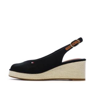 Sandales Noires Femme Tommy Hilfiger Flags pas cher
