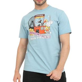 T-shirt Bleu Homme Converse Claw Machine pas cher