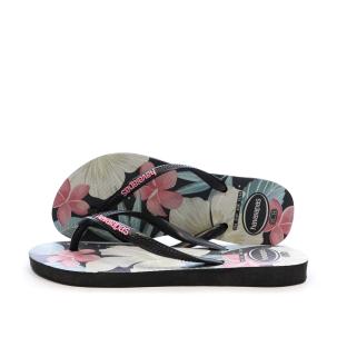 Tongs Rose/Blanc/Noir Fille/Femme Havaianas Floral vue 0