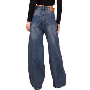 Jean Baggy Bleu Foncé Femme Monday Premium Wide Leg vue 2