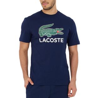 T-shirt Marine Homme Lacoste Signature pas cher