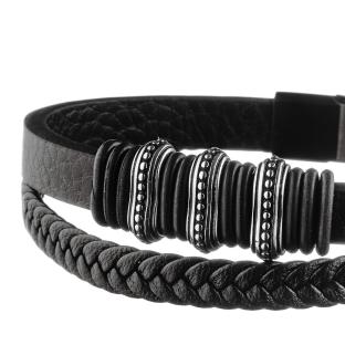 Bracelet Noir/Argent Homme Geographical Norway 315066 vue 3