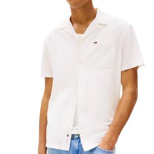 Chemisette Blanche Homme Tommy Hilfiger Linen Blend Camp-aruba pas cher