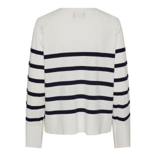 Pull Blanc/Bleu à rayures Femme Pieces Sia vue 2