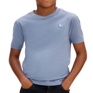 T-Shirt Bleu Garçon Calvin Klein Jeans Mono Mini Badge vue 0