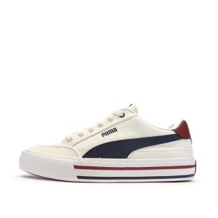 Baskets Blanches/Marine Homme Puma Court Classic pas cher