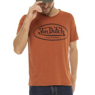 T-shirt Orange Homme Von Dutch RON pas cher