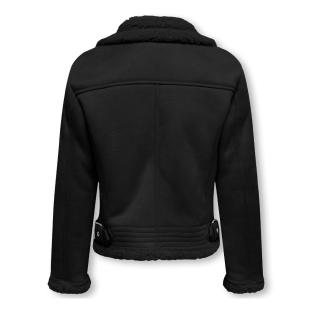 Manteau Noir Fille Kids ONLY Kogdiana Bonded Aviator vue 2