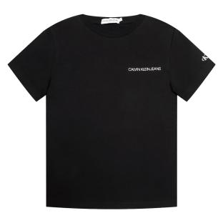 T-shirt Noir Garçon Calvin Klein Jeans Chest pas cher