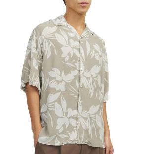 Chemisette Beige/Ecru Homme Jack & Jones Resort Floral pas cher
