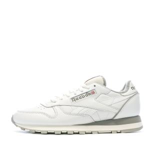 Baskets Blanche/Grise Homme Reebok Classic Leather pas cher