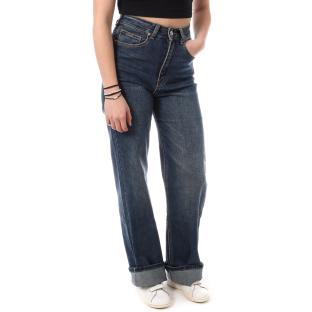 Jean Droit Bleu Foncé Femme Monday Premium Wide Vintage pas cher