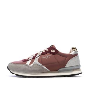 Baskets Bordeaux/Gris Femme Pepe jeans Marlon vue 0