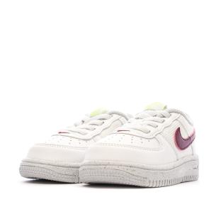 Baskets Blanche/Bordeaux Fille Nike Force 1 Crater Classic vue 6