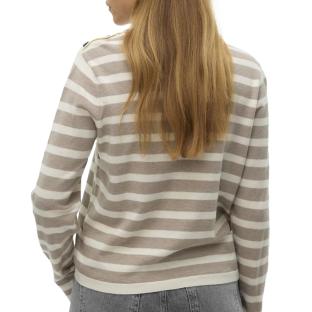 Pull Rayure Beige/Écru Femme Vero Moda Fantastic Button vue 2