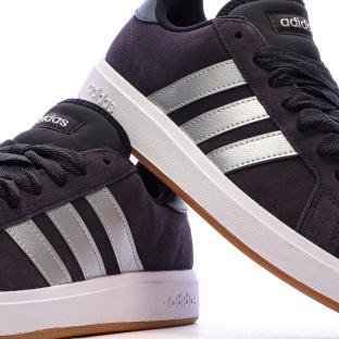 Baskets Noires Garçon Adidas Grand Court Base vue 0