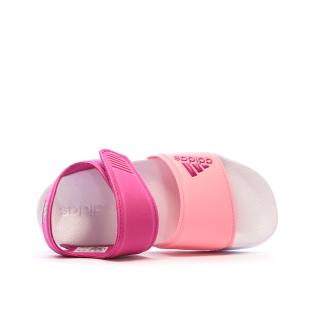 Sandales Roses/Blanches Fille Adidas Adilette K vue 6