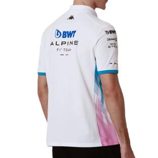 Polo Blanc/Turquoise Homme Kappa Adrem vue 2