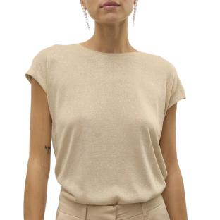 T-Shirt Beige Femme Vero Moda Sarah vue 0
