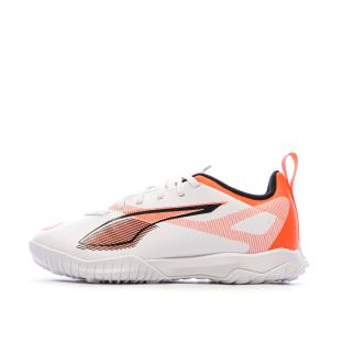 Chaussures de football Blanches/Oranges Garçon Puma Ultra 5 Play vue 0