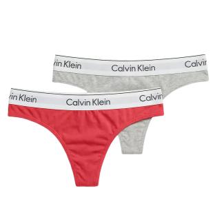 X2 Strings Gris/Rose Femme Calvin Klein Jeans Thong vue 0