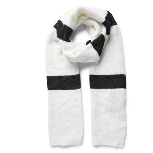 Echarpe Rayure Blanc/Noir Femme Pieces Sana Scarf pas cher