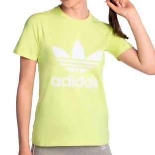 T-shirt Jaune fluo Femme Adidas Trefoil pas cher
