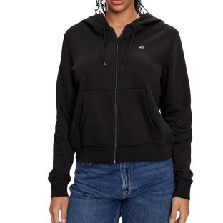 Sweat Zippée Noir Femme Tommy Hilfiger Flag T-black pas cher