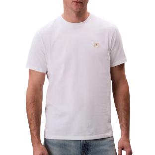 T-Shirt Blanc Homme Calvin Klein Jeans Badge 30s Jersey-bright pas cher