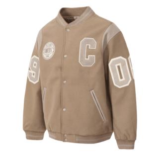 Chaqueta Converse Bomber Luxe Varsity, Beige, Hombre ver 0