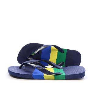 Tongs Marines/Vertes Homme Havaianas Brasil pas cher