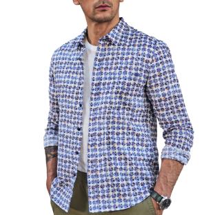Chemise Imprimé Bleu Homme Freeman Porter Jeremiah Daisies vue 0
