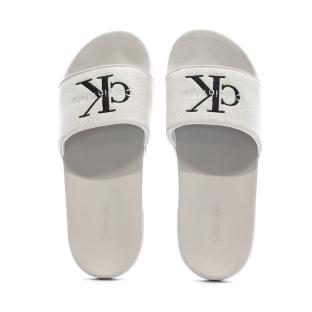 Claquette Beige Homme Calvin Klein Jeans Slide vue 0