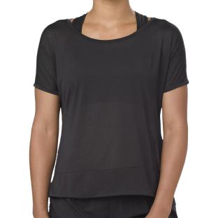 T-shirt Noir Femme Asics Crop Top pas cher