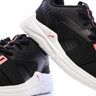 Baskets Noires/Blanches/Fushia Fille Puma Soft Wired 2 vue 0