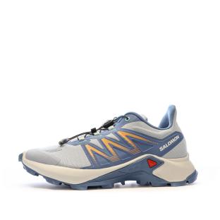 Chaussures de trail Bleu/Beige Femme Salomon Sagacross W pas cher