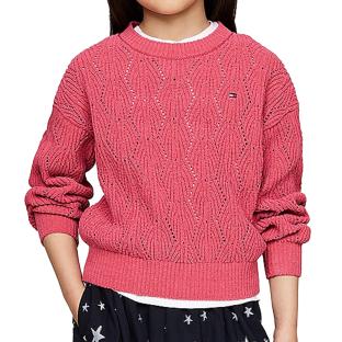 Pull Rose Fille Tommy Hilfiger Chenille pas cher