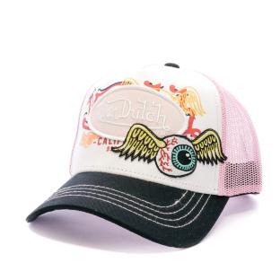 Casquette Blanc/Rose Homme Von Dutch PAT pas cher