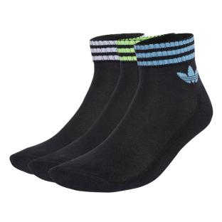 3 pares de calcetines negros para hombre Adidas 3 Stripes Ankle ver 0