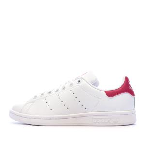 Baskets Blanches/Roses Fille Adidas Stan Smith pas cher