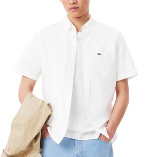 Chemise Manches Courtes Blanche Homme Lacoste CH0219 pas cher