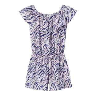 Combishort Bleu/Blanc à fleurs Fille Name it Vinaya pas cher