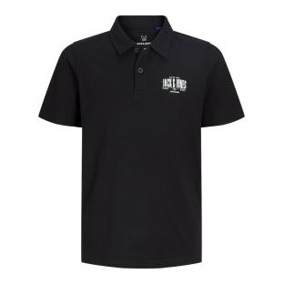 Polo Noir Garçon Jack & Jones Jjaero vue 0